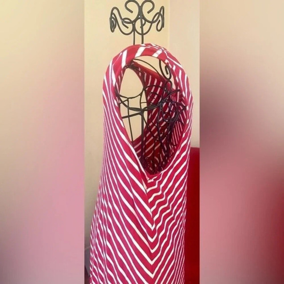 Steven Edwards Red and White Striped Tunic Top Medium​​ New With Tags - Picture 6 of 8